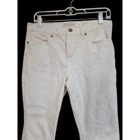 Lucky Brand Size 8/31 Solid White Denim Ava Mid-Rise Skinny Jeans 26" Inseam - Picture 3 of 11